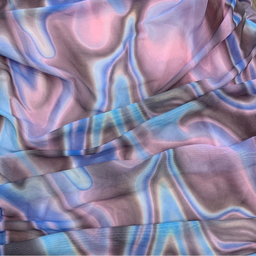 Privy Marbled Ruched Mini Dress - Picture 2 of 5